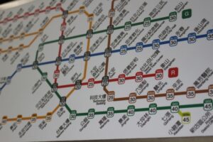 台北MRTの路線図（2025年6月撮影）